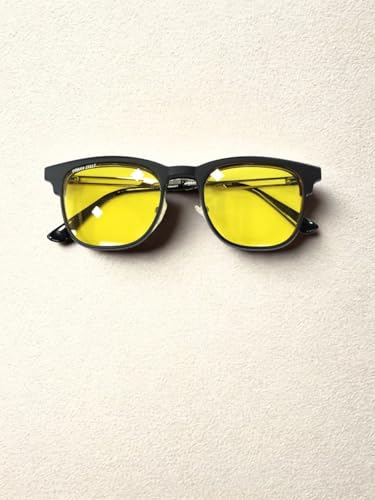 Unisex Clubmaster Glasses with Interchangeable Lenses, Black Frame, 3 Lens Options - Clear, Polarized, UV400, night vision