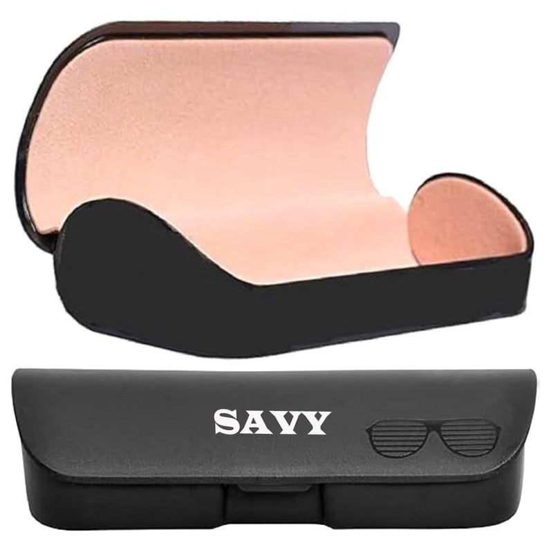 SAVY Metallic Half Rim Medium Frame Reading Eye Glasses Light Weight with Eye Protection and No Eye Strain for Men Women with Hard Case and Cleaning Cloth (Black, 2.5, Diopters)