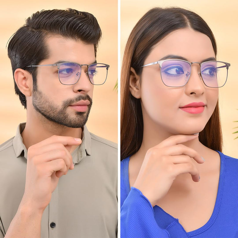 ROYAL SON Square Matte Black Computer Glasses Blue Light Blocking Spectacles Frames Men Women - SF0086-C1-Frame